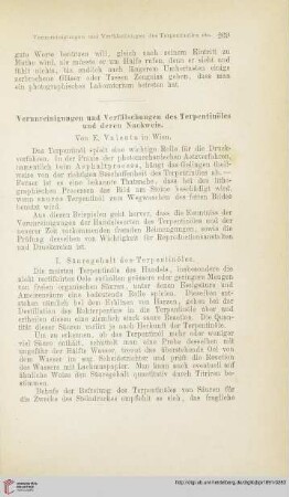 Verunreinigungen und Verfälschungen des Terpentinöles und deren Nachweis