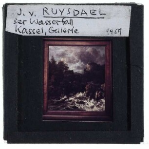 Ruisdael, Wasserfall mit Berggipfel, Burg und Hütte (Kassel GG 398)