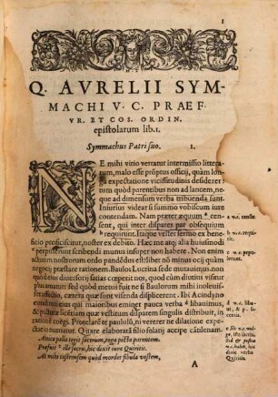 Q. Avrelii Symmachi, Vc. P.V. Et Cos. Ord. Epistolarvm Ad Diversos Libri Decem