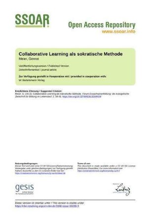 Collaborative Learning als sokratische Methode