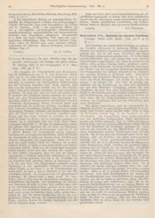 80-82 [Rezension] Wattenbach, Wilh., Geschichte des römischen Papstthums. Vorträge