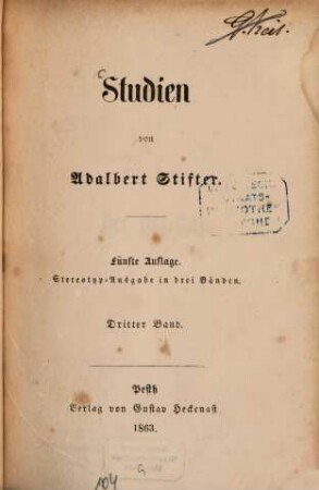 Studien : mit dem Bildniß des Verfassers, 3
