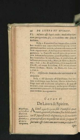 Caput V. De Litera & Spiritu.
