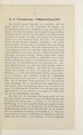 Nr. 9. Freiheitskriege. Frühjahrsfeldzug 1813