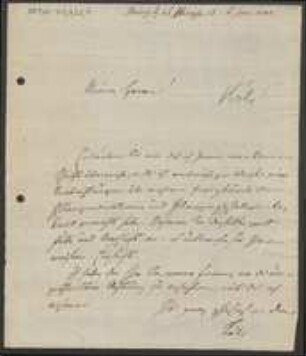 Brief von Georg Ludwig Koeler an Regensburgische Botanische Gesellschaft