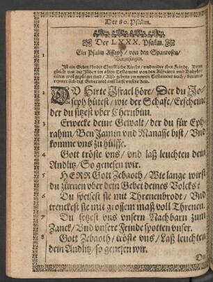 Der LXXX. Psalm - Der XC. Psalm