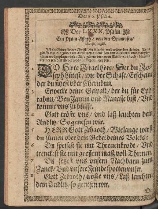Der LXXX. Psalm - Der XC. Psalm