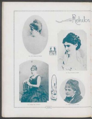 Retratos de ayer : [Fotografías de] Sra. Josefa Márquez de Morqui [y] Sra. Angela Portillo de Lussich [y] Srta. María Cibils Larravide [y] Sra. Mercedes Suárez de Gianelli [y otras]