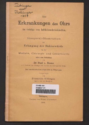 Die Erkrankungen des Ohrs im Gefolge von Infektionskrankheiten