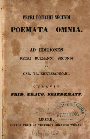 Petri Lotichii Secundi Poemata omnia