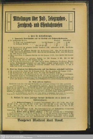 Mitteilungen über Post-, Telegraphen-, Fernsprech- und Eisenbahnwesen