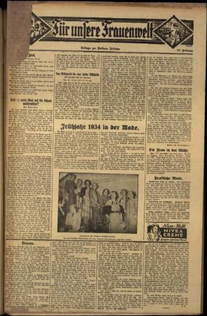 Zweite Ausgabe vom Donnerstag, den 22. Februar 1934.
