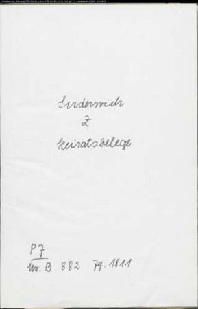 Belegakte zum Heiratsregister 1810 und 1811 der Munizipalität Suderwich