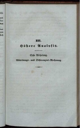 III. Höhere Analysis.