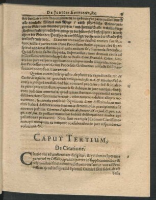 Caput Tertium, De Citatione.
