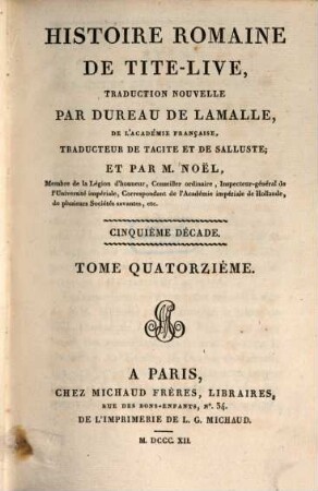 Histoire romaine de Tite-Live, 14. Cinquième décade