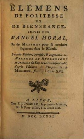 Elémens de la politesse