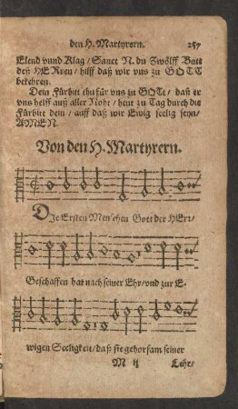 Von den H. Martyrern.