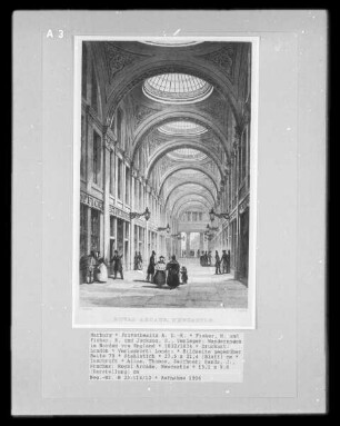 Wanderungen im Norden von England, Band 1 — Bildseite gegenüber Seite 70 — Royal Arcade, Newcastle