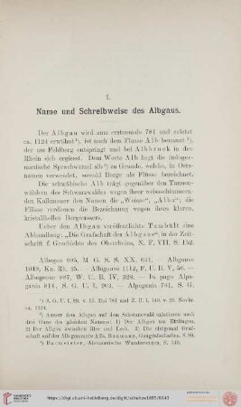 I. Name und Schreibweise des Albgaus