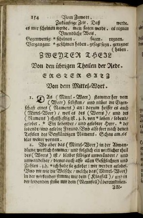 Zweyter Theil. Von den übrigen Theilen der Rede.