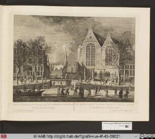 Winter-Gezicht, on de Ciingel, voor de Lutherische Oude Kerk te zien, tot Amsterdam