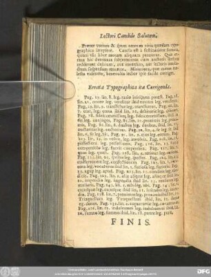 Errata Typographica ita Corrigenda.