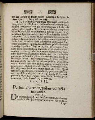 Cap. III. De Personis & rebus, quibus collecta imponitur.