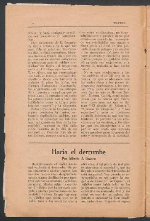 Hacia el derrumbe