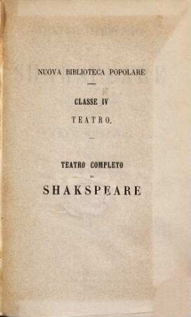 Teatro completo di Shakspeare, 5