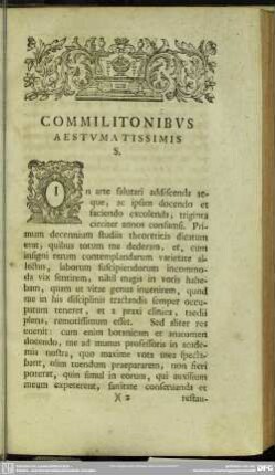 Commilitonibus Aestumatissimis