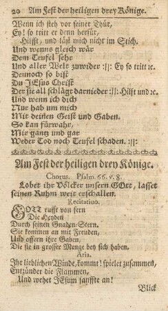Am Fest der heiligen drey Könige