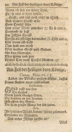 Am Fest der heiligen drey Könige