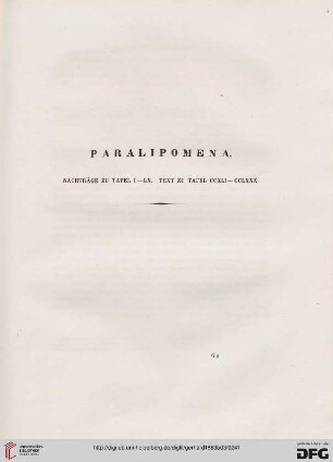 Paralipomena