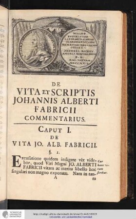 Herm. Sam. Reimari P. P. De Vita Et Scriptis Joannis Alberti Fabricii Commentarivs
