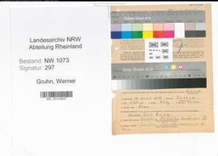 Entnazifizierung Werner Gruhn , geb. 18.06.1893 (Vertreter)
