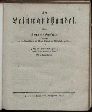 Der Leinwandhandel