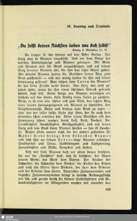 20. Sonntag nach Trinitatis. „Du sollst deinen Nächsten lieben wie dich selbst“