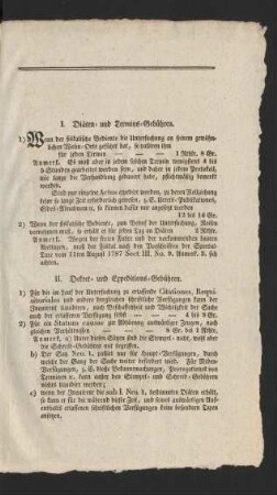 II. Dekret- und Expeditions-Gebühren.