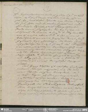 Eigenh. Brief von Johannes Schulze an August Wilhelm von Schlegel, Berlin, 24.11.1824