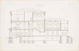 Landgericht, Bonn: Schnitt GH (aus: Atlas zur Zeitschrift für Bauwesen, hrsg. v. G. Erbkam, Jg. 13, 1863)