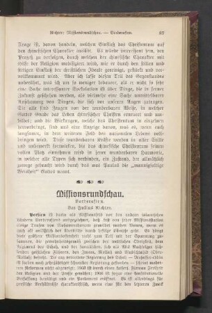 Missionsrundschau. Vorderasien