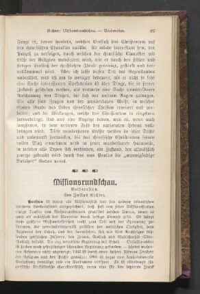 Missionsrundschau. Vorderasien