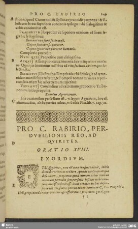 Pro C. Rabirio, Perduellionis Reo, Ad Quirites. Oratio XVIII.