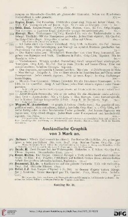 Ausländische Graphik (Nr. 562 - 643)