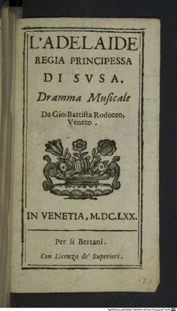 L' Adelaide regia principessa di Susa