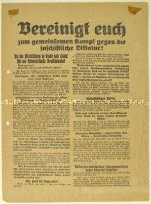 Aufruf der KPD an die Arbeiter zum gemeinsamen Kampf nach der Reichstagswahl im November 1932