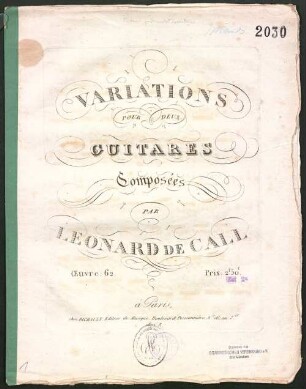 Variations pour deux guitares : oeuvre 62
