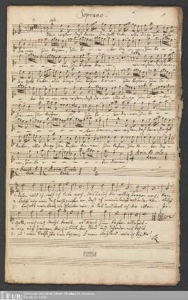 Ms. Ff. Mus. 1521 - Am Sonnt. nach Neu=Jahr : Wir wißen, daß denen, die Gott lieben, alle dinge pp. : S. A. T. B., 2 hautbois, 2 violini, 1 viola, violoncello et organo