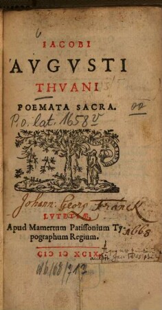 Iacobi Augusti Thuani Poemata sacra